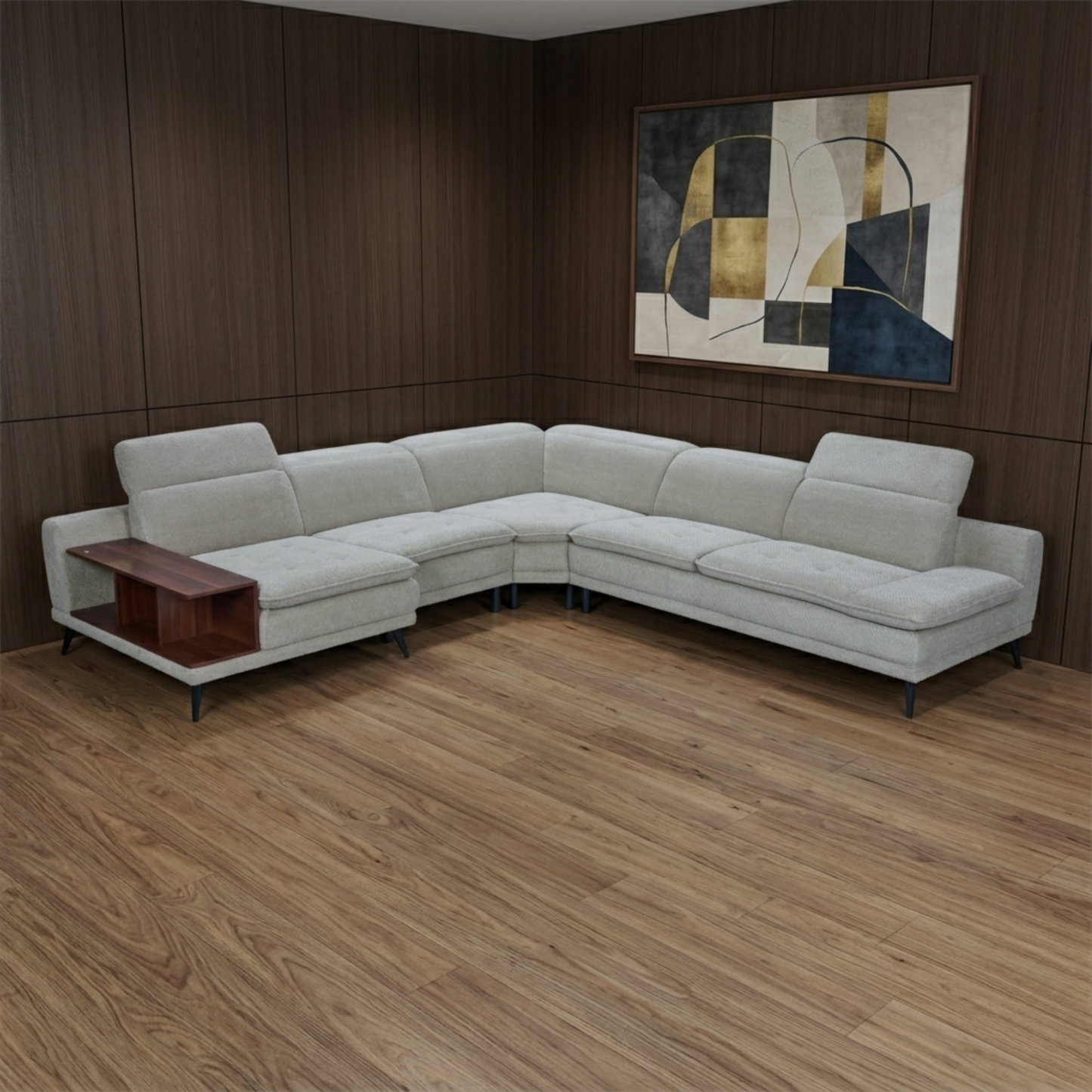 Klaussner Celeste Modular Sectional Sofa with Adjustable Headrests