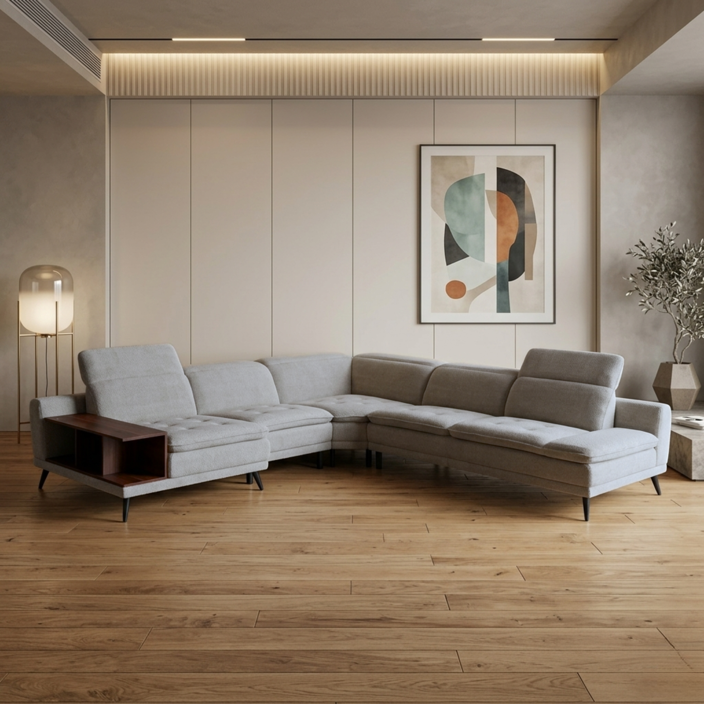 Klaussner Celeste Modular Sectional Sofa with Adjustable Headrests