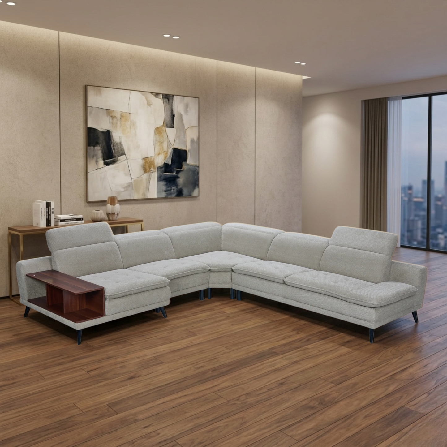Klaussner Celeste Modular Sectional Sofa with Adjustable Headrests