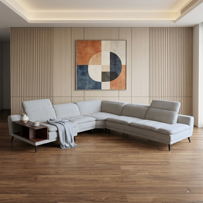 Klaussner Celeste Modular Sectional Sofa with Adjustable Headrests