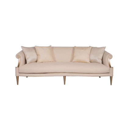 Klaussner Clarkson 3-Seater White Cream Fabric Sofa with Rolled Arms