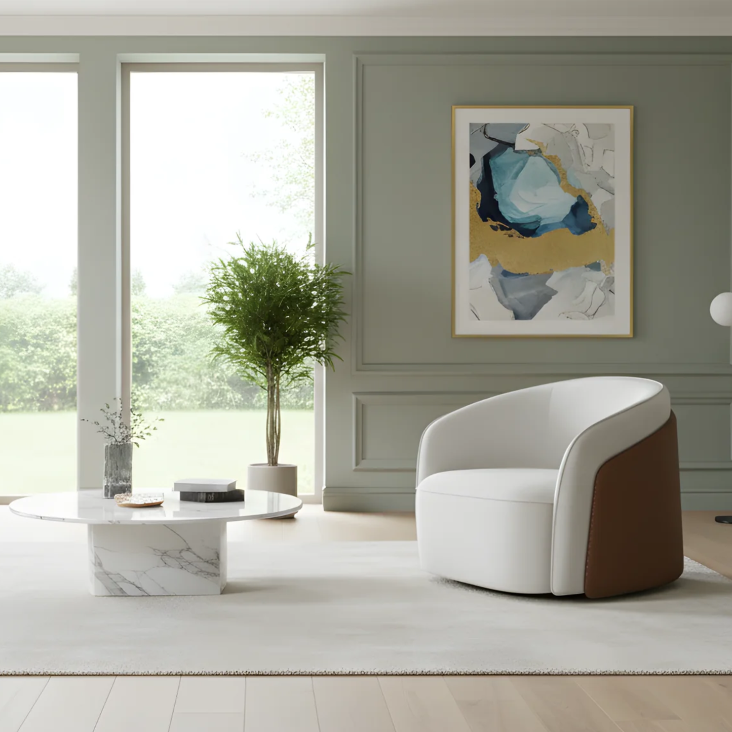 Klaussner Clause Off-White Upholstered Lounge Chair