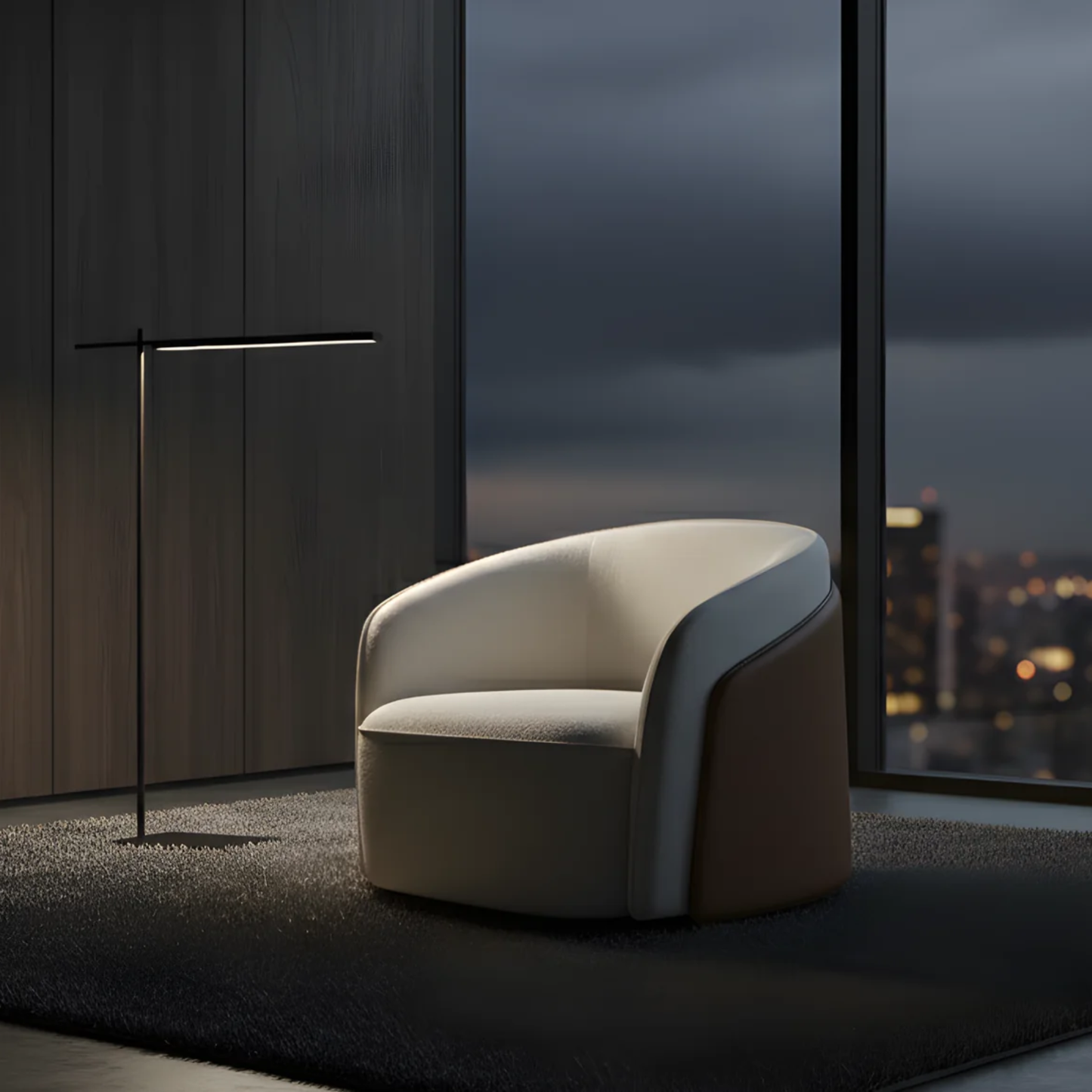 Klaussner Clause Off-White Upholstered Lounge Chair