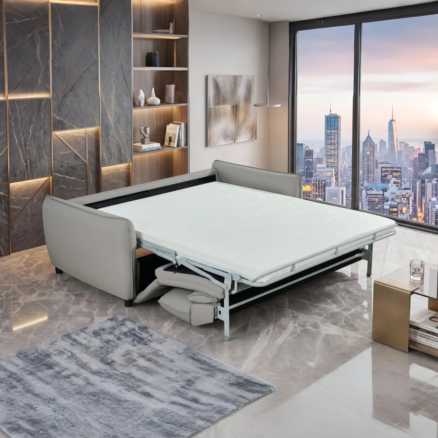 Klaussner Cortland Queen Sleeper Sofa with Foam Mattress-Comfort Design