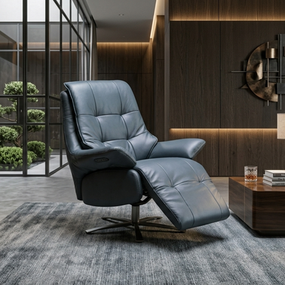 Klaussner Divano Leather Swivel Power Reclining Chair
