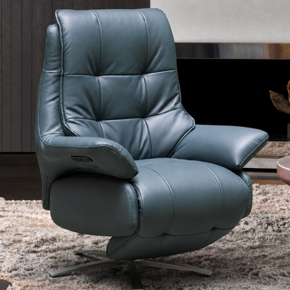 Klaussner Divano Leather Swivel Power Reclining Chair
