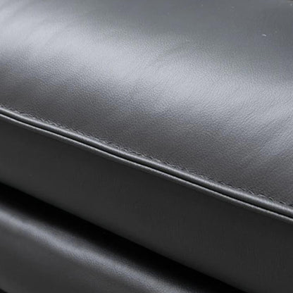 Close-up detail of Klaussner Dolce chair showing Italian leather texture and precision stitching for Comfort Design Furniture