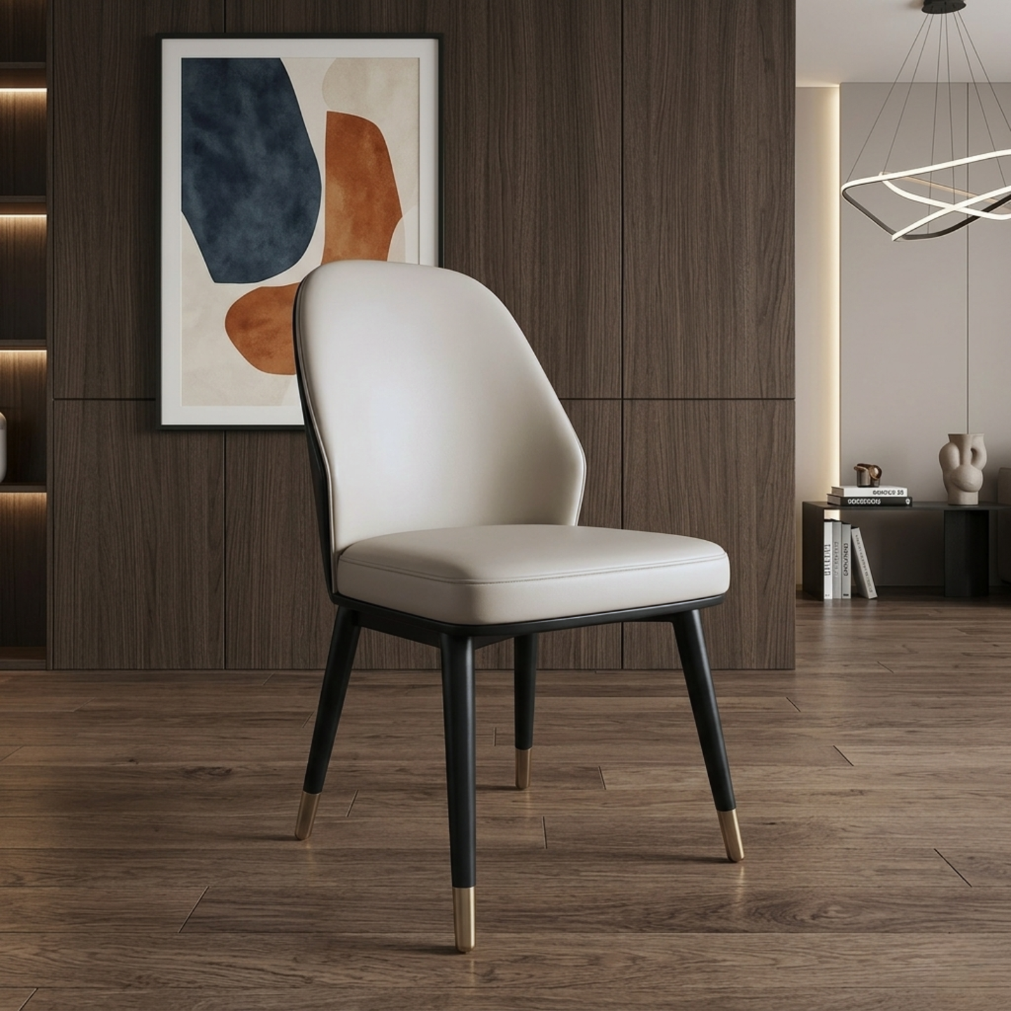 Klaussner Esclusivo Beige Leather Dining Chair