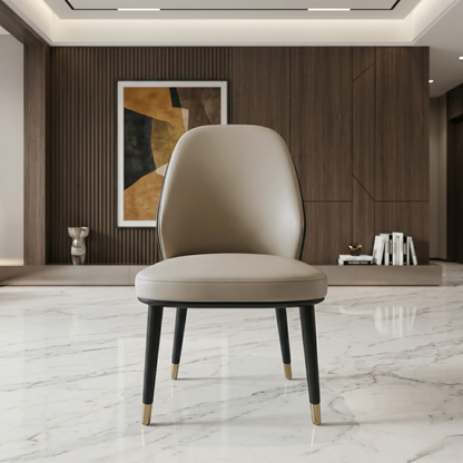 Klaussner Esclusivo Beige Leather Dining Chair