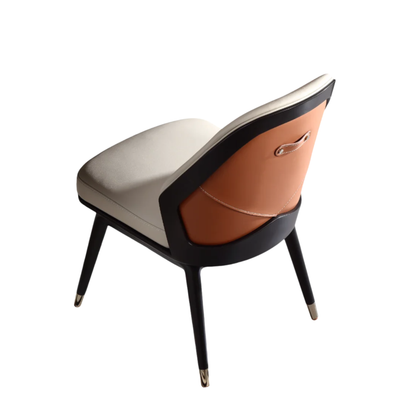 Klaussner Esclusivo Beige Leather Dining Chair