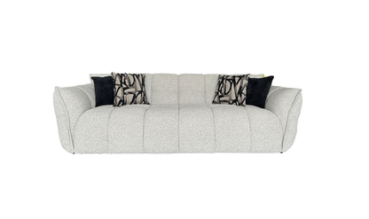Klaussner Faviano Fabric Modern Curved Sofa with Sculpted Arms