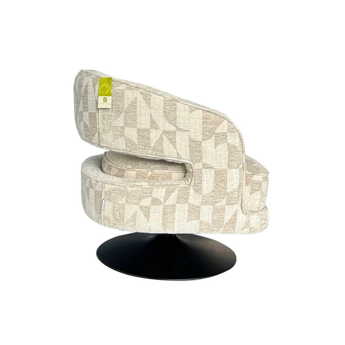 Klaussner Fallon Geometric Fabric Swivel Barrel Chair
