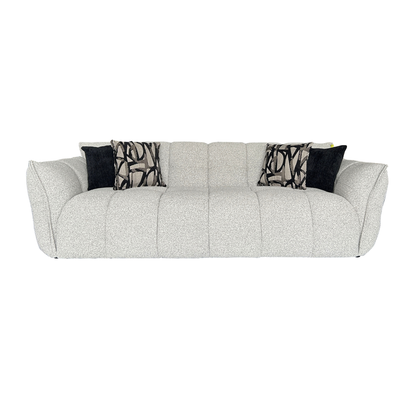 Klaussner Faviano Fabric Modern Curved Sofa with Sculpted Arms