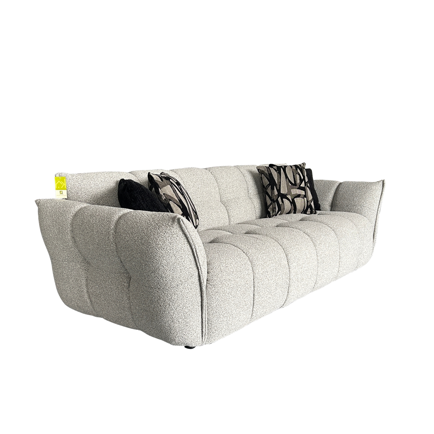 Klaussner Faviano Fabric Modern Curved Sofa with Sculpted Arms