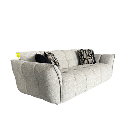 Klaussner Faviano Fabric Modern Curved Sofa with Sculpted Arms