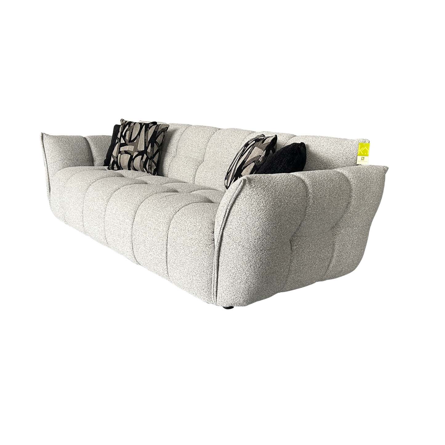 Klaussner Faviano Fabric Modern Curved Sofa with Sculpted Arms