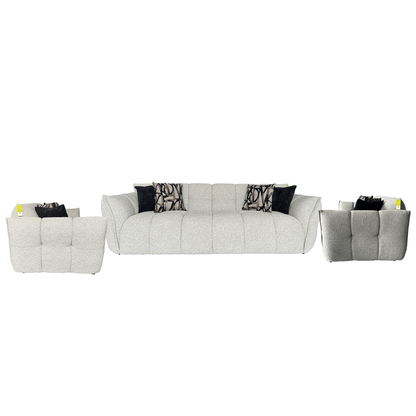 Klaussner Faviano Fabric Modern Curved Sofa with Sculpted Arms