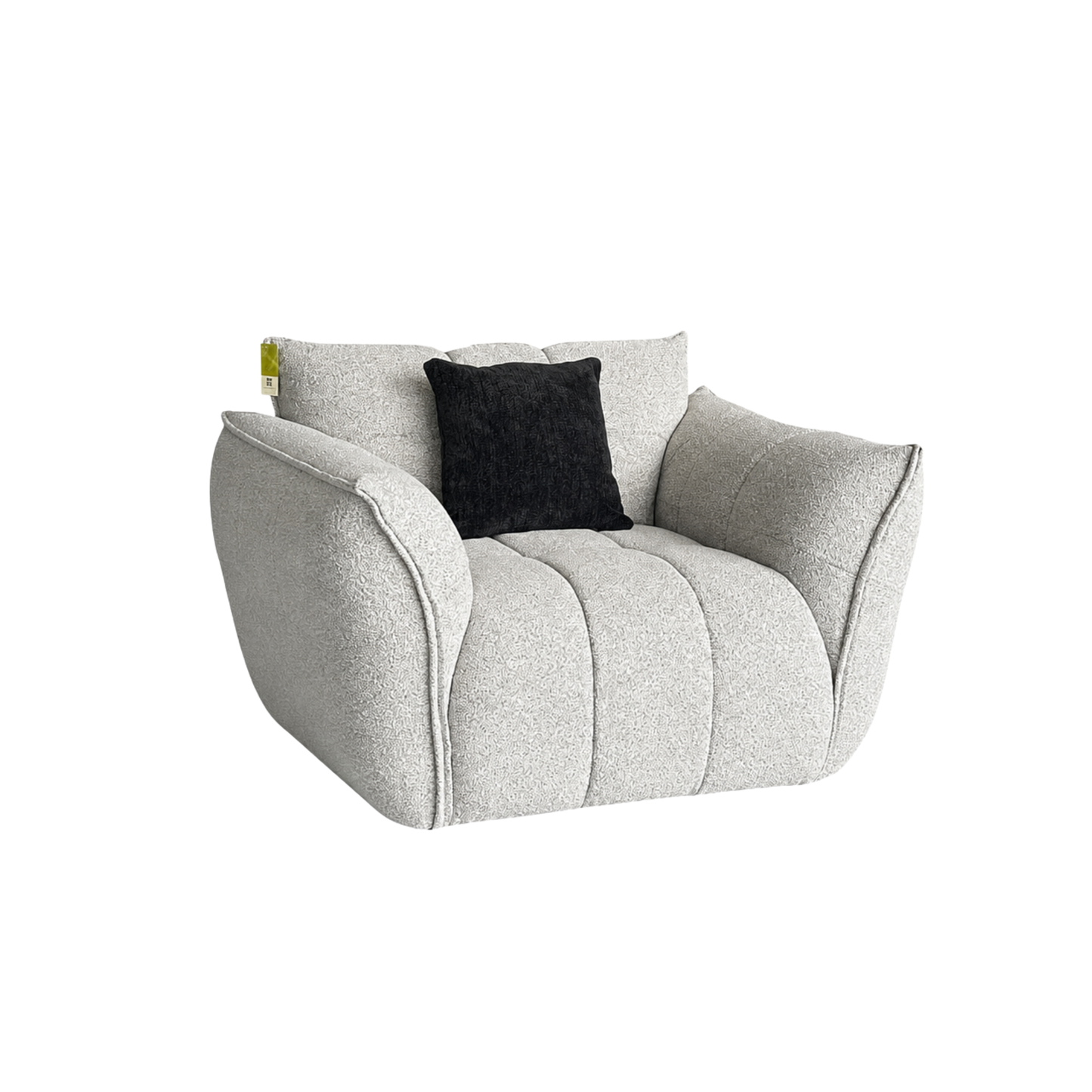 Klaussner Faviano Fabric Modern Curved Sofa with Sculpted Arms