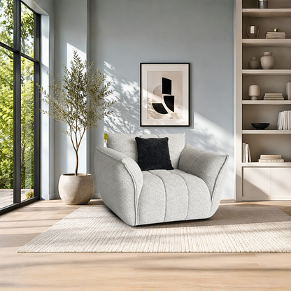 Klaussner Faviano Polyester Accent Chair with Sculpted Curved Frame-Comfort Design Furniture