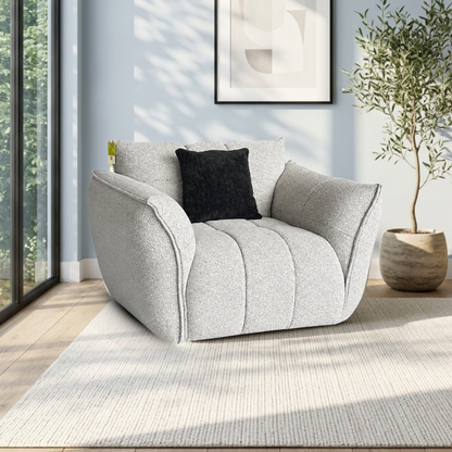 Klaussner Faviano Polyester Accent Chair with Sculpted Curved Frame-Comfort Design Furniture