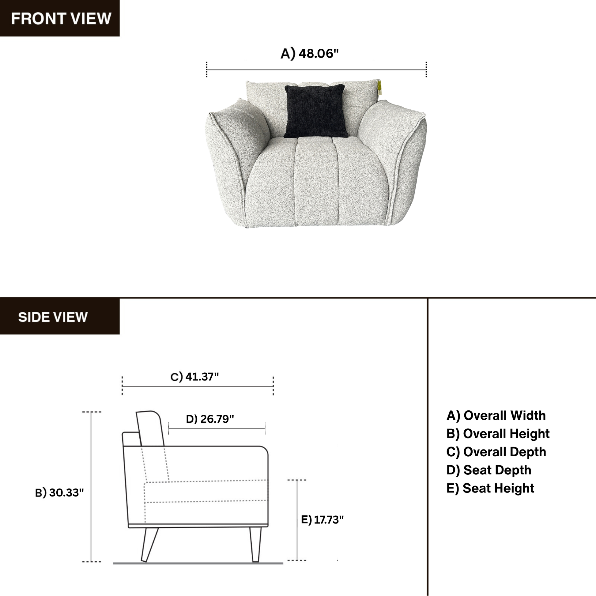 Klaussner Faviano Polyester Accent Chair with Sculpted Curved Frame-Comfort Design Furniture
