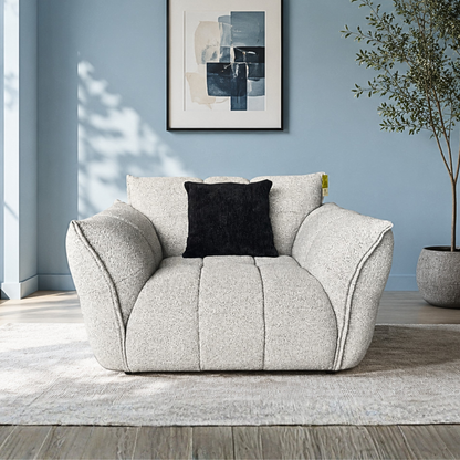 Klaussner Faviano Polyester Accent Chair with Sculpted Curved Frame-Comfort Design Furniture