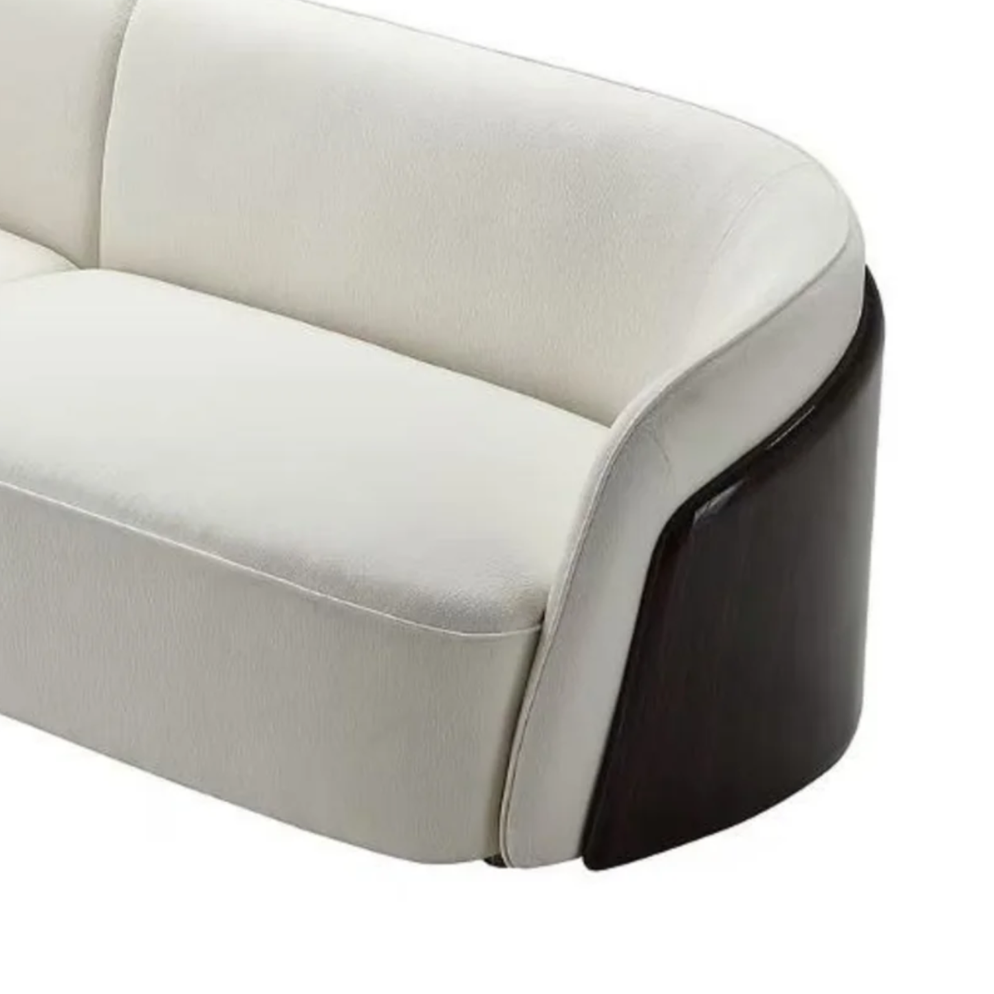 Klaussner Ivano 4-Seater Fabric Sofa with Golden Macassar Veneer Base