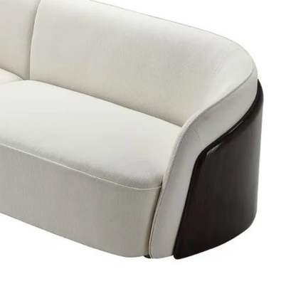 Klaussner Ivano 4-Seater Fabric Sofa with Golden Macassar Veneer Base