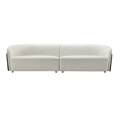 Klaussner Ivano 4-Seater Fabric Sofa with Golden Macassar Veneer Base
