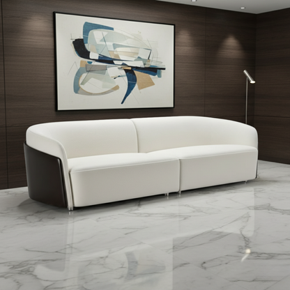 Klaussner Ivano 4-Seater Fabric Sofa with Golden Macassar Veneer Base