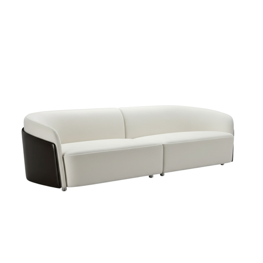 Klaussner Ivano 4-Seater Fabric Sofa with Golden Macassar Veneer Base