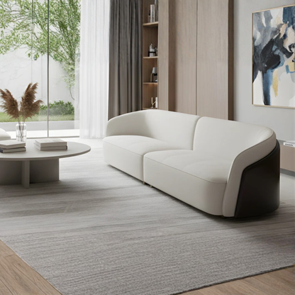 Klaussner Ivano 4-Seater Fabric Sofa with Golden Macassar Veneer Base