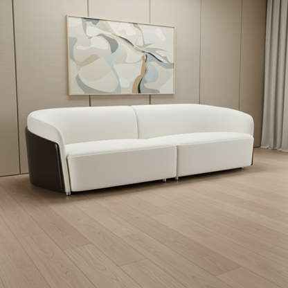 Klaussner Ivano 4-Seater Fabric Sofa with Golden Macassar Veneer Base
