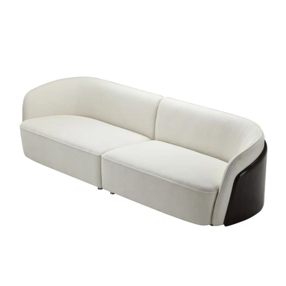 Klaussner Ivano 4-Seater Fabric Sofa with Golden Macassar Veneer Base