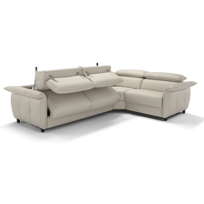 Klaussner Italia Morenza Leather Sectional Sleeper Sofa