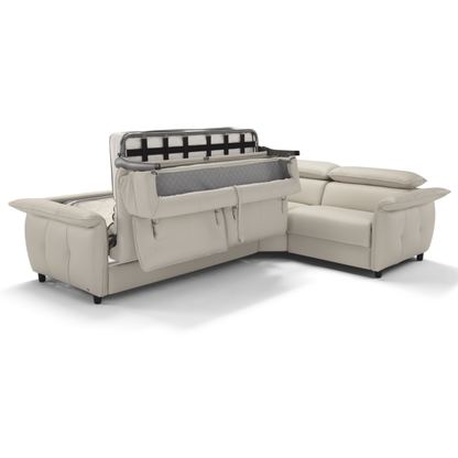 Klaussner Italia Morenza Leather Sectional Sleeper Sofa