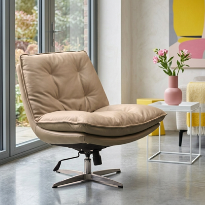 Klaussner Lenvoro Leather Swivel Chair