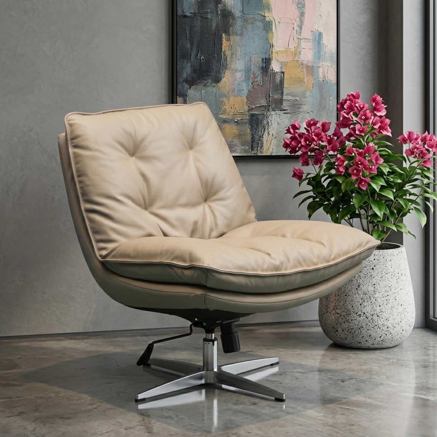 Klaussner Lenvoro Leather Swivel Chair