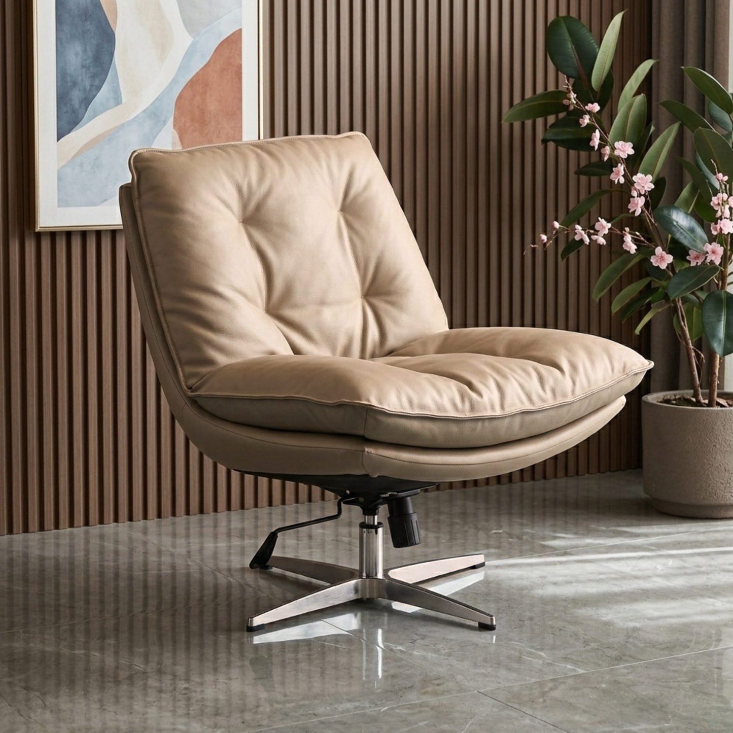 Klaussner Lenvoro Leather Swivel Chair