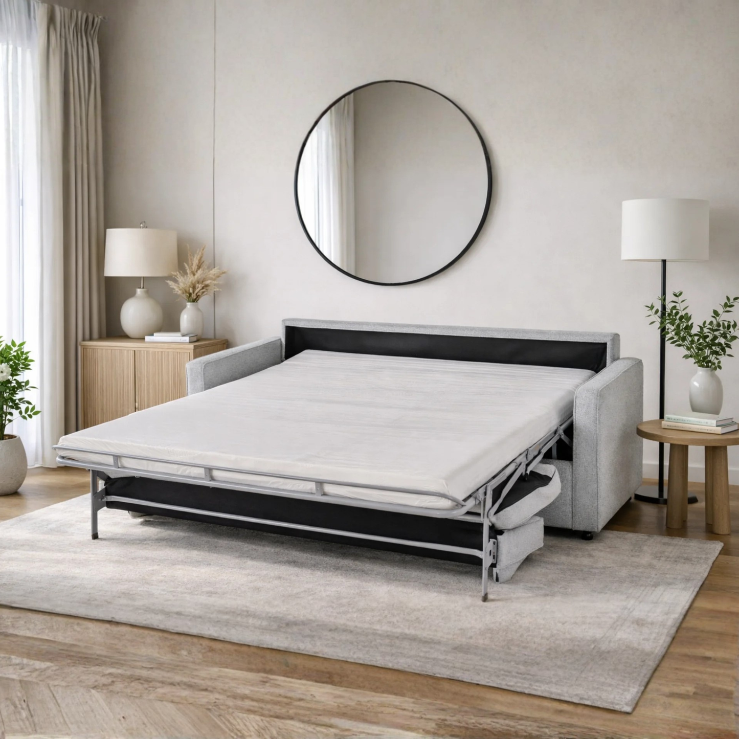 Klaussner Leon Leather And Fabric Queen Sleeper Sofa