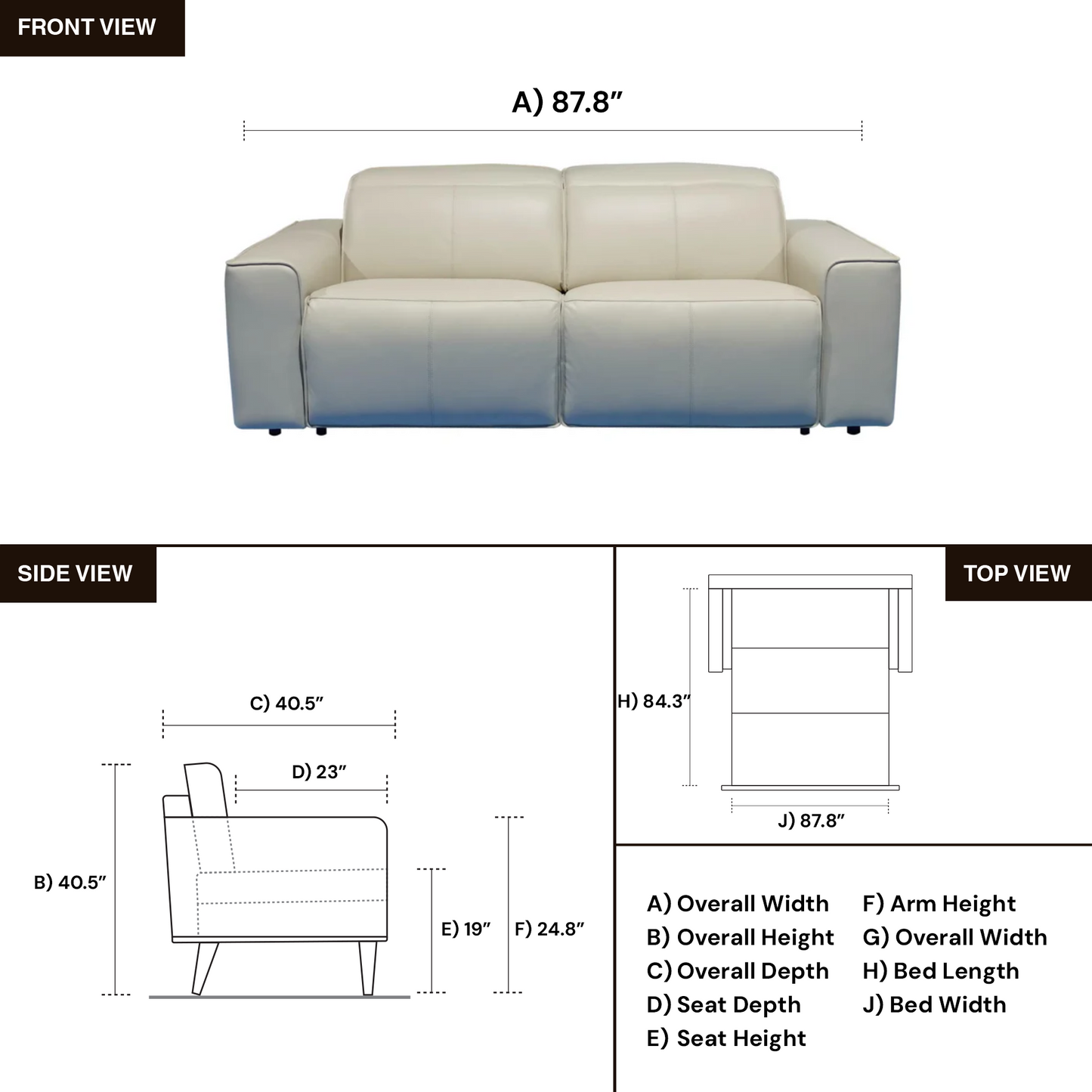 Klaussner Lorenzo Leather Queen Sleeper Sofa