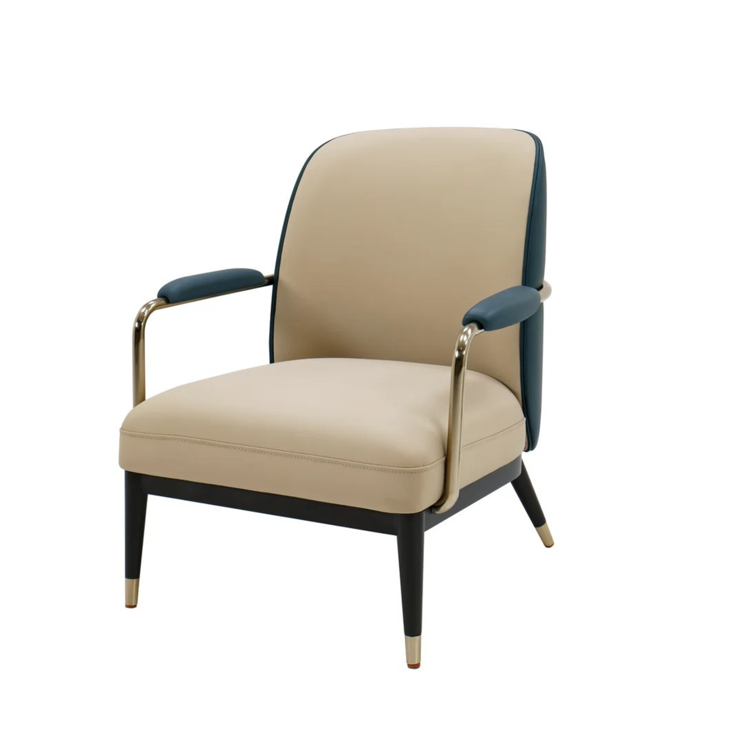 Klaussner Lusoria Leisure Leather Chair In Champagne Gold