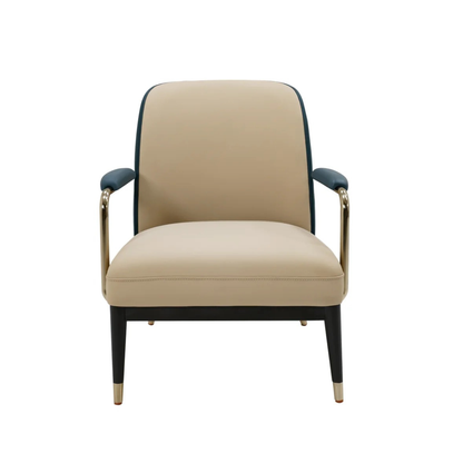 Klaussner Lusoria Leisure Leather Chair In Champagne Gold