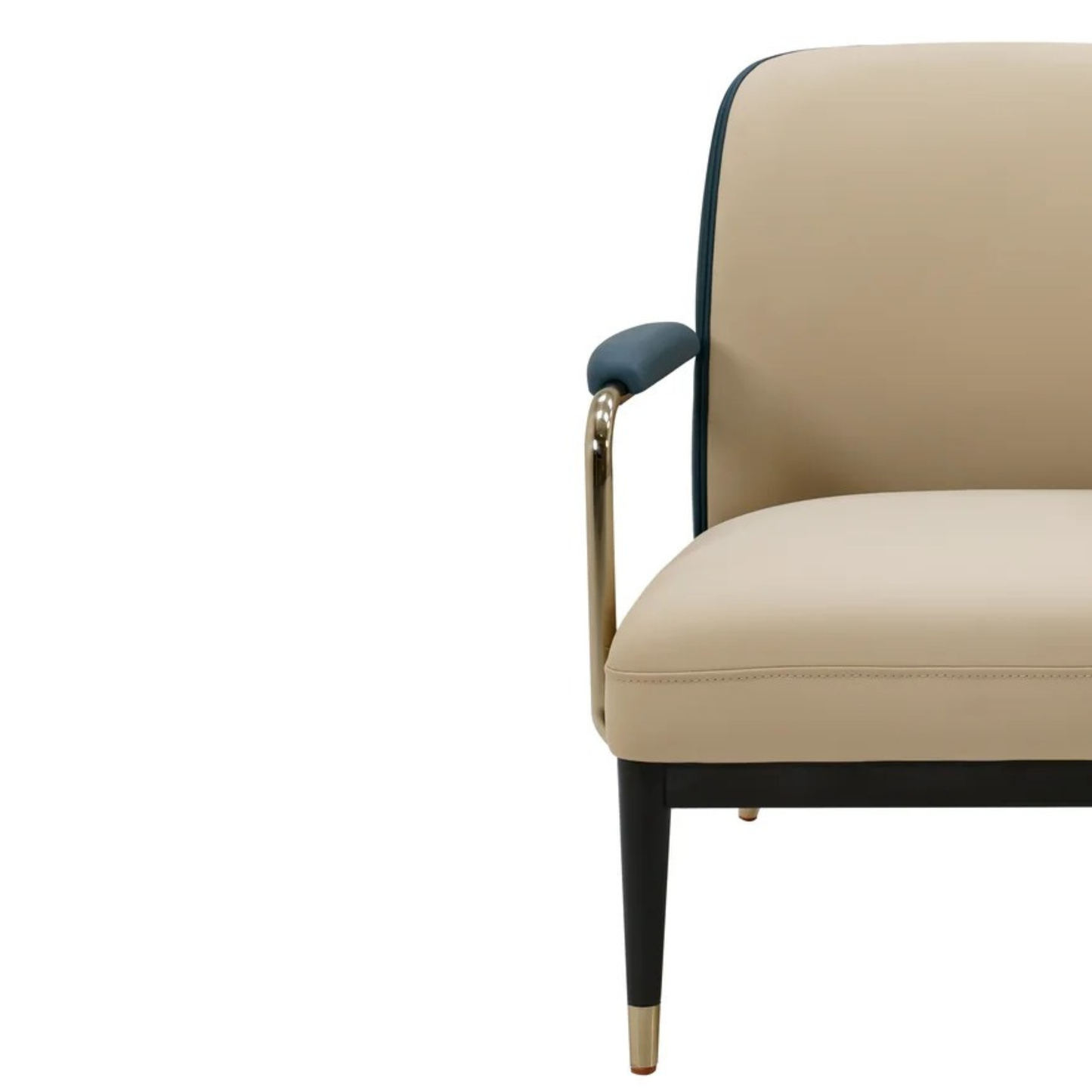 Klaussner Lusoria Leisure Leather Chair In Champagne Gold