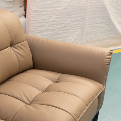 Klaussner Morbido Leather 3 Seater Tufted Back Stationary Sofa