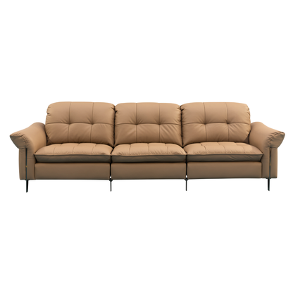 Klaussner Morbido Leather 3 Seater Tufted Back Stationary Sofa