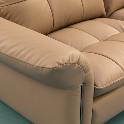 Klaussner Morbido Leather 3 Seater Tufted Back Stationary Sofa