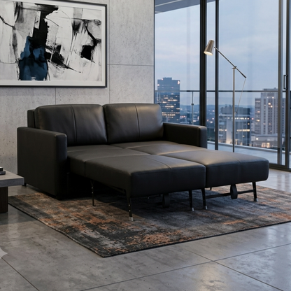 Klaussner Nova Queen Leather Sleeper Sofa with Foam Mattress