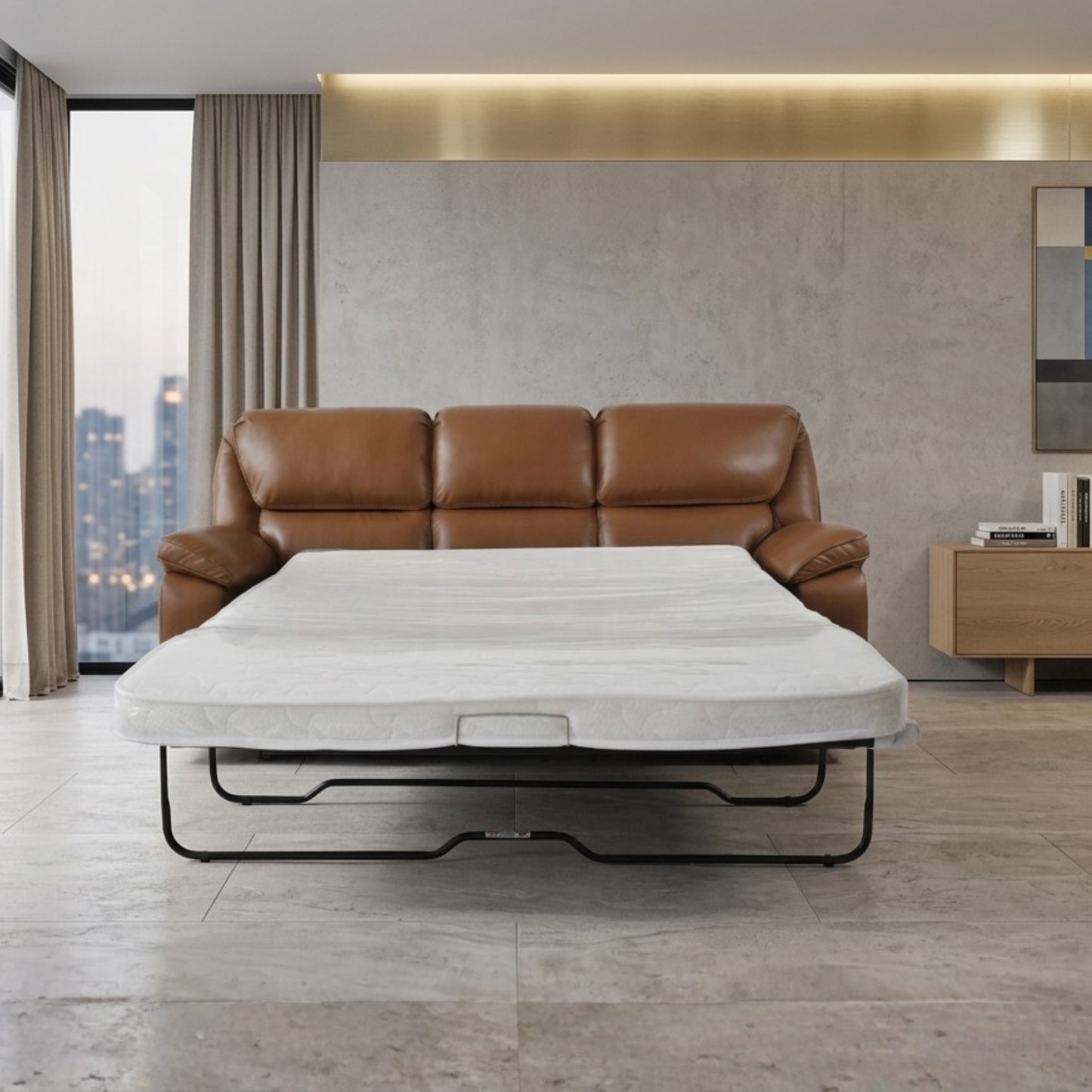 Klaussner Novera Leather 3 Seater Queen Sleeper Sofa-Comfortdesignfurniture
