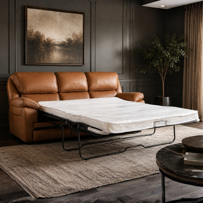 Klaussner Novera Leather 3 Seater Queen Sleeper Sofa-Comfortdesignfurniture